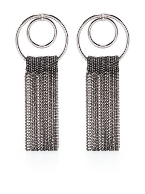 Peserico crystal-embellished fringed earrings - Silver