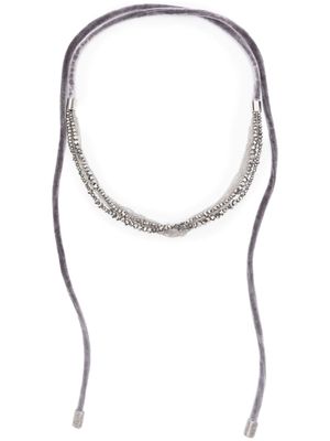 Peserico crystal-embellished headband - Grey