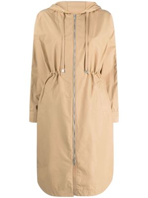 Peserico crystal-embellished hooded coat - Neutrals