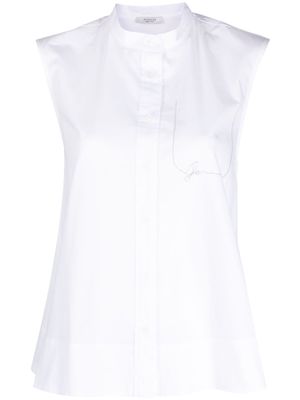 Peserico crystal embellished sleeveless shirt - White