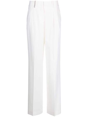 Peserico crystal-embellished wide-leg trousers - White