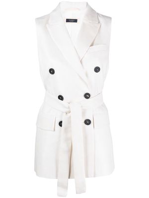 Peserico double-breasted belted gilet - White