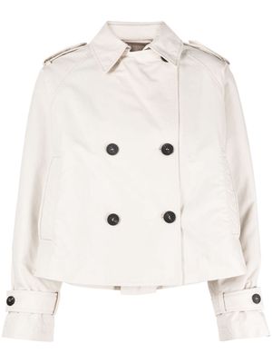 Peserico double-breasted trench jacket - Neutrals
