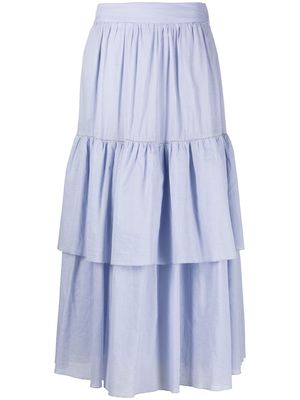 Peserico double-layer mid-length skirt - Blue