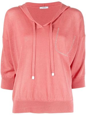Peserico drawstring pullover hoodie - Pink