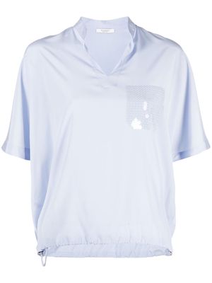 Peserico drawstring short-sleeve blouse - Blue