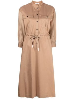Peserico drawstring-waist shirt dress - Brown
