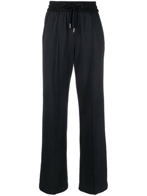 Peserico drawstring-waistband stretch-cotton trousers - Black