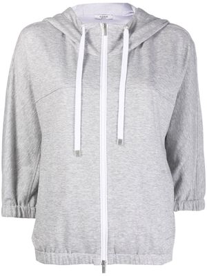 Peserico drawstring zip-up hoodie - Grey