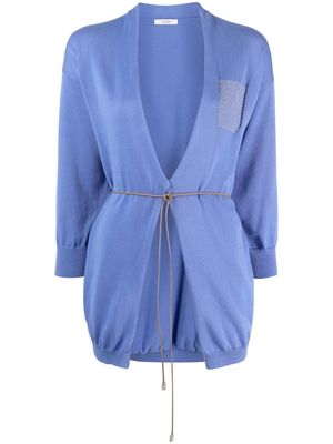 Peserico drop-shoulder cotton cardigan - Blue