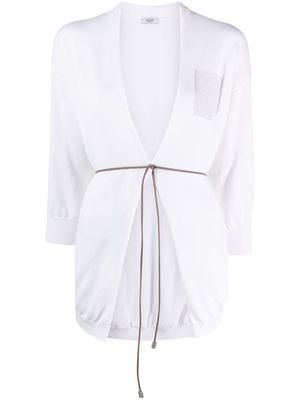 Peserico drop-shoulder cotton cardigan - White
