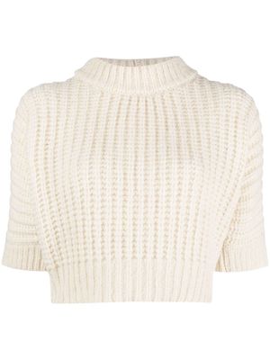 Peserico drop-shoulder crochet jumper - White