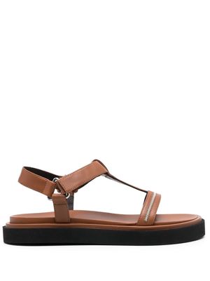 Peserico embellished-strap leather sandals - Brown