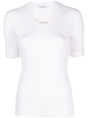 Peserico fine-ribbed short-sleeve top - Neutrals