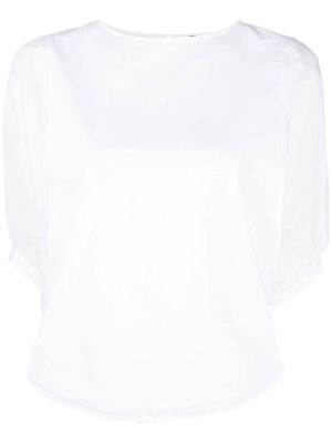 Peserico flowing-cut curved hem blouse - White