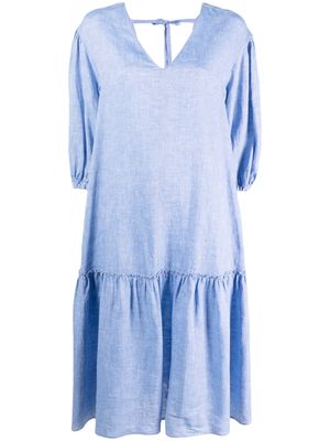 Peserico fluted linen midi dress - Blue