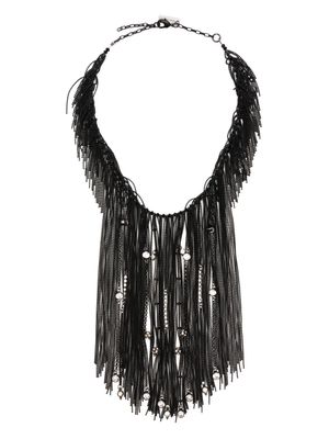 Peserico fringed choker necklace - Black
