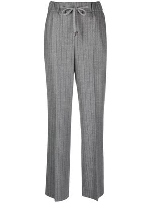 Peserico herringbone-pattern drawstring-waist trousers - Grey