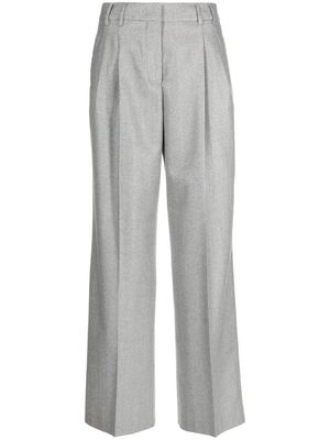 Peserico herringbone-pattern wide-leg trousers - Grey