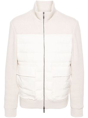 Peserico high-neck panelled jacket - Neutrals