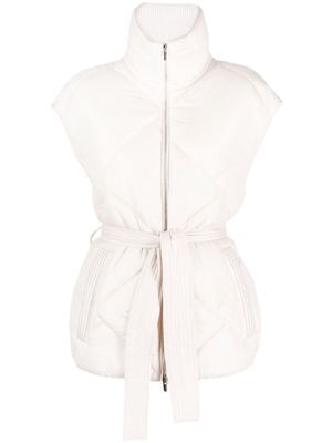 Peserico high-neck quilted vest - White