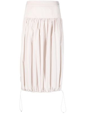 Peserico high-waist drawstring-hem midi skirt - Pink