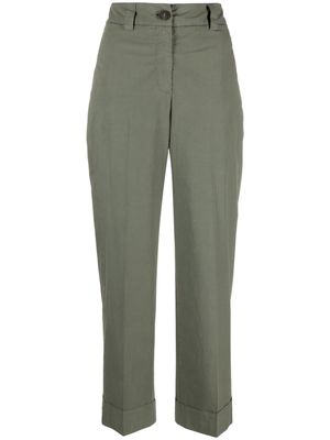 Peserico high-waisted cotton pants - Green