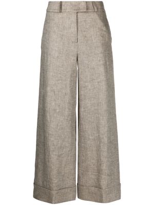 Peserico high-waisted linen trousers - Brown