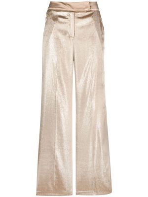 Peserico high-waisted velvet palazzo trousers - Gold