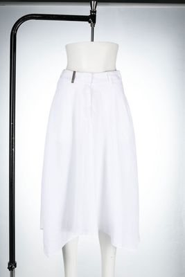 Peserico high-waisted wide draped trousers - White