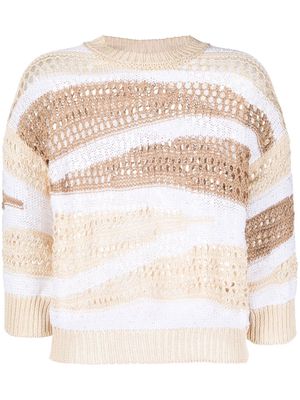 Peserico honeycomb knit jumper - Neutrals