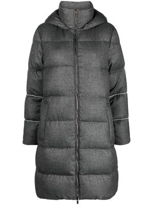 Peserico hooded quilted down coat - Grey