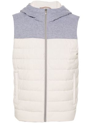 Peserico hooded quilted gilet - White