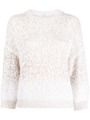 Peserico knitted ribbed-trim jumper - White
