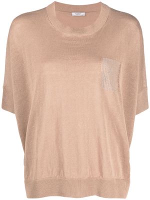 Peserico knitted short-sleeved T-shirt - Brown