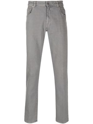 Peserico logo-embroidered straight-leg jeans - Grey