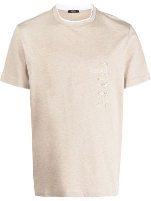 Peserico logo-print cotton T-shirt - Neutrals