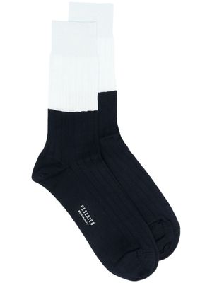 Peserico logo-print two-tone socks - Blue
