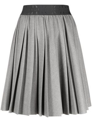 Peserico logo-waistband pleated miniskirt - Grey