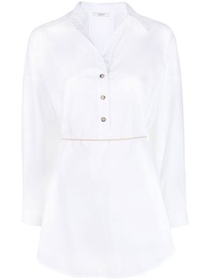 Peserico long-sleeve belted blouse - White