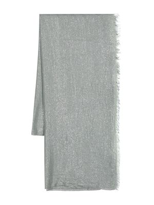 Peserico lurex frayed scarf - Grey