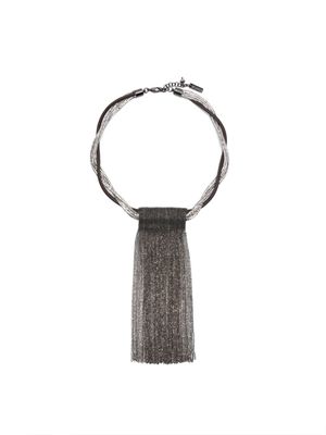 Peserico Maxi fringe-detail necklace - Grey