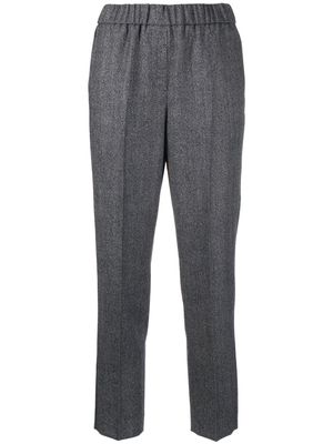 Peserico mélange-effect tapered trousers - Blue