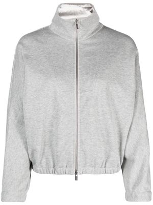 Peserico mélange-effect zip-up fleece sweatshirt - Grey