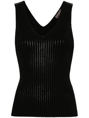 Peserico metallic-effect knitted tank top - Black