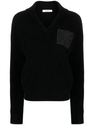 Peserico metallic-threading virgin wool jumper - Black