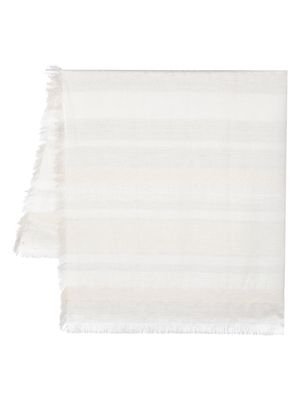 Peserico Moon striped scarf - White