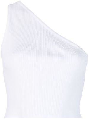 Peserico one-shoulder ribbed crop top - White