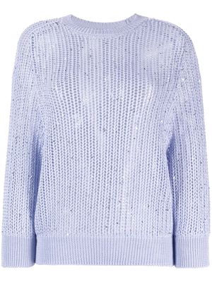 Peserico open-knit cotton-blend jumper - Purple