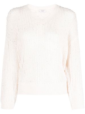 Peserico open-knit cropped jumper - Neutrals
